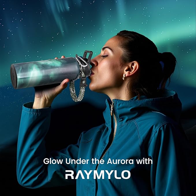 40oz Insulated Water Bottle, Triple Wall Vacuum Stainless Steel Water Bottles - Keeps Cold 48H, Reusable Metal water flask Jug for Gym, Sports, Camping, Hiking,Travel, Northern Lights Green