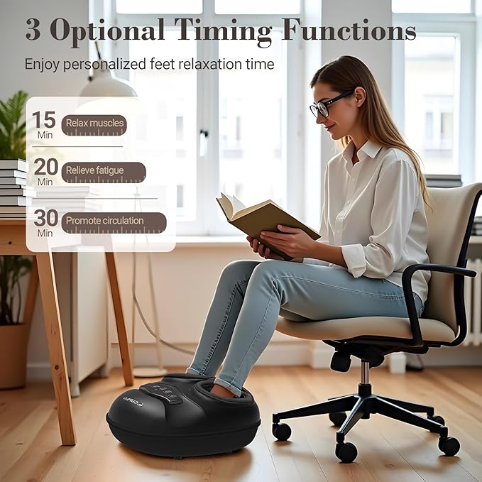 FSA Foot Massager with Heat and Remote - HSA Eligible, Feet Massager for Plantar Fasciitis & Neuropathy, Shiatsu Deep Kneading for Foot Pain Relief, Gifts for Mom Dad, Fits Up to Size 13