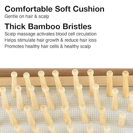 Eco-Friendly Bamboo Ionic Massage Hair Brush - HH-4