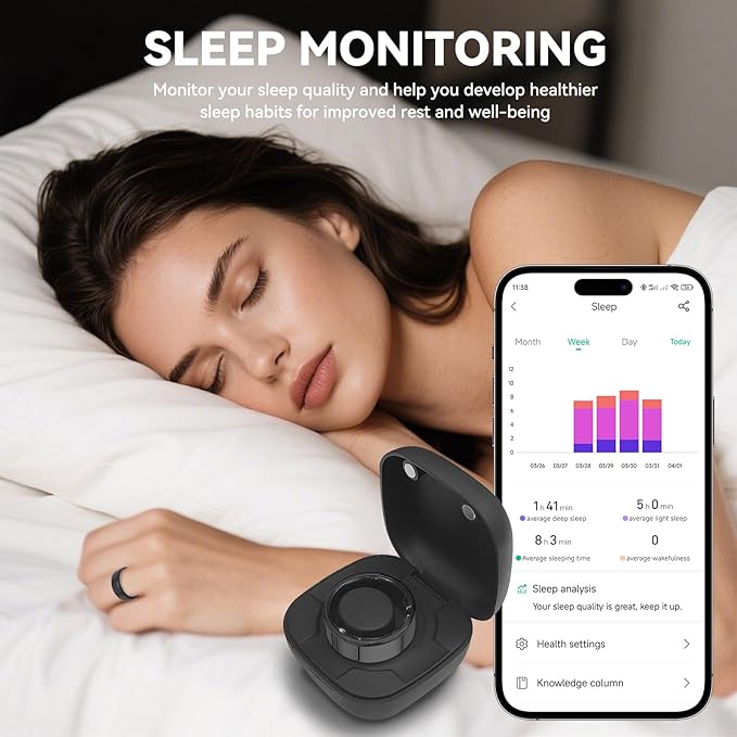 Smart Ring for Men Women with Black Charging Box, Bluetooth, Health Ring , IP68 Waterproof, Fitness Ring Tracks Heart Rate/Sleep/Steps/Sports Activities/Blood Oxygen,non-subscription app (Black, 13)