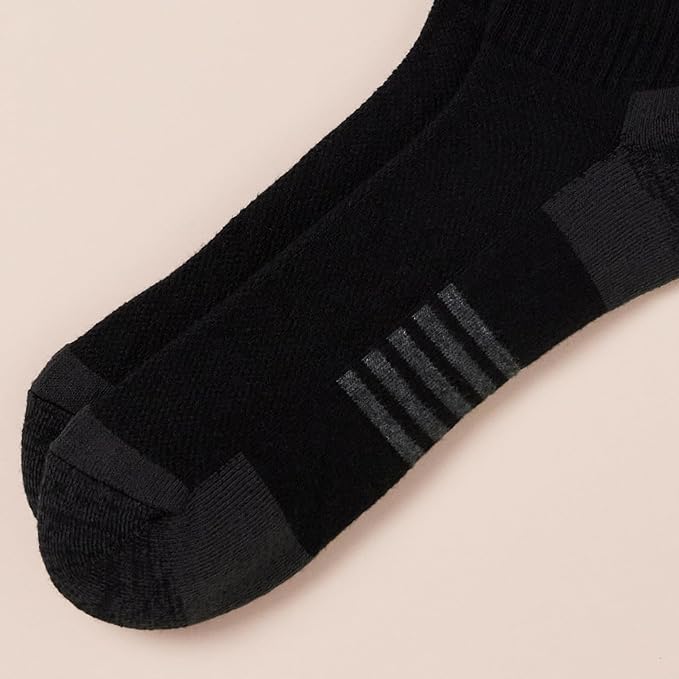 Amazon Essentials Men's Athletic Ankle Socks, Breathable, Cotton Blend, Cushioned, 6 Pairs