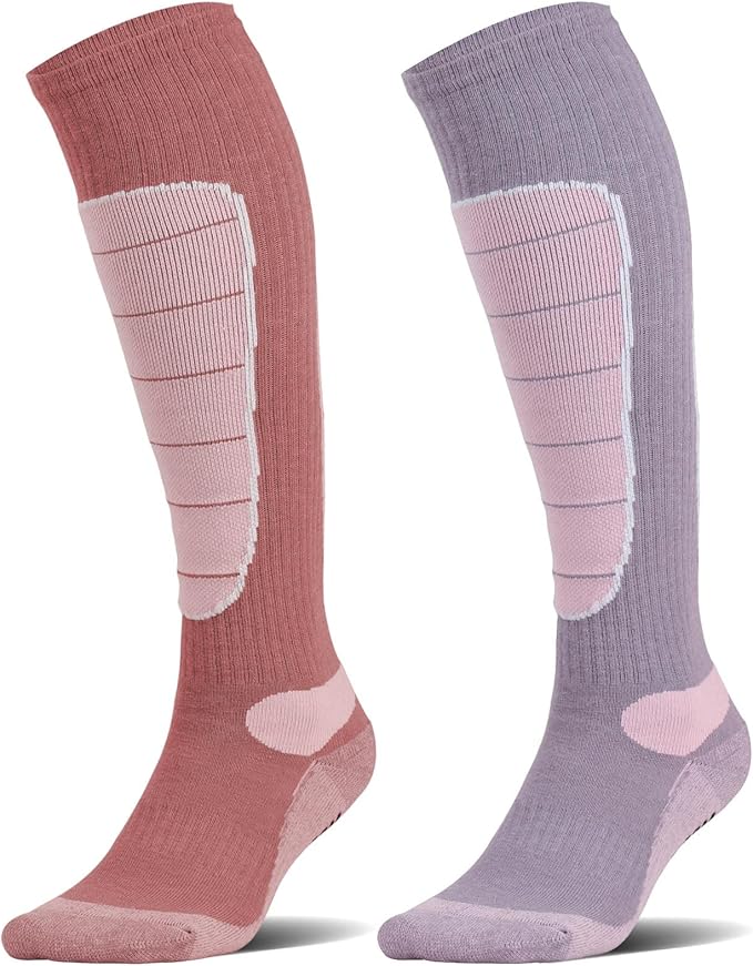 Hylaea Merino Wool Ski Socks, Cold Weather Socks for Snowboarding, Snow, Winter, Thermal Knee-high Warm Socks, Hunting
