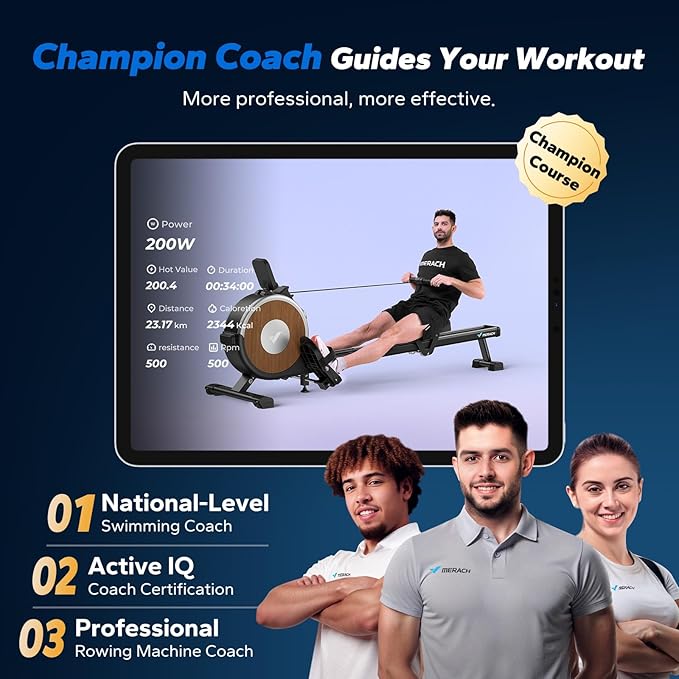 Magnetic Rowing Machine for Home - 16 Levels Quiet Resistance Rower