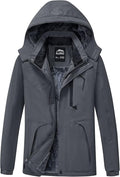 ELLSWOS Men's Waterproof Ski Jacket Winter Snow Coat Warm Hooded Raincoat Windproof Windbreakers