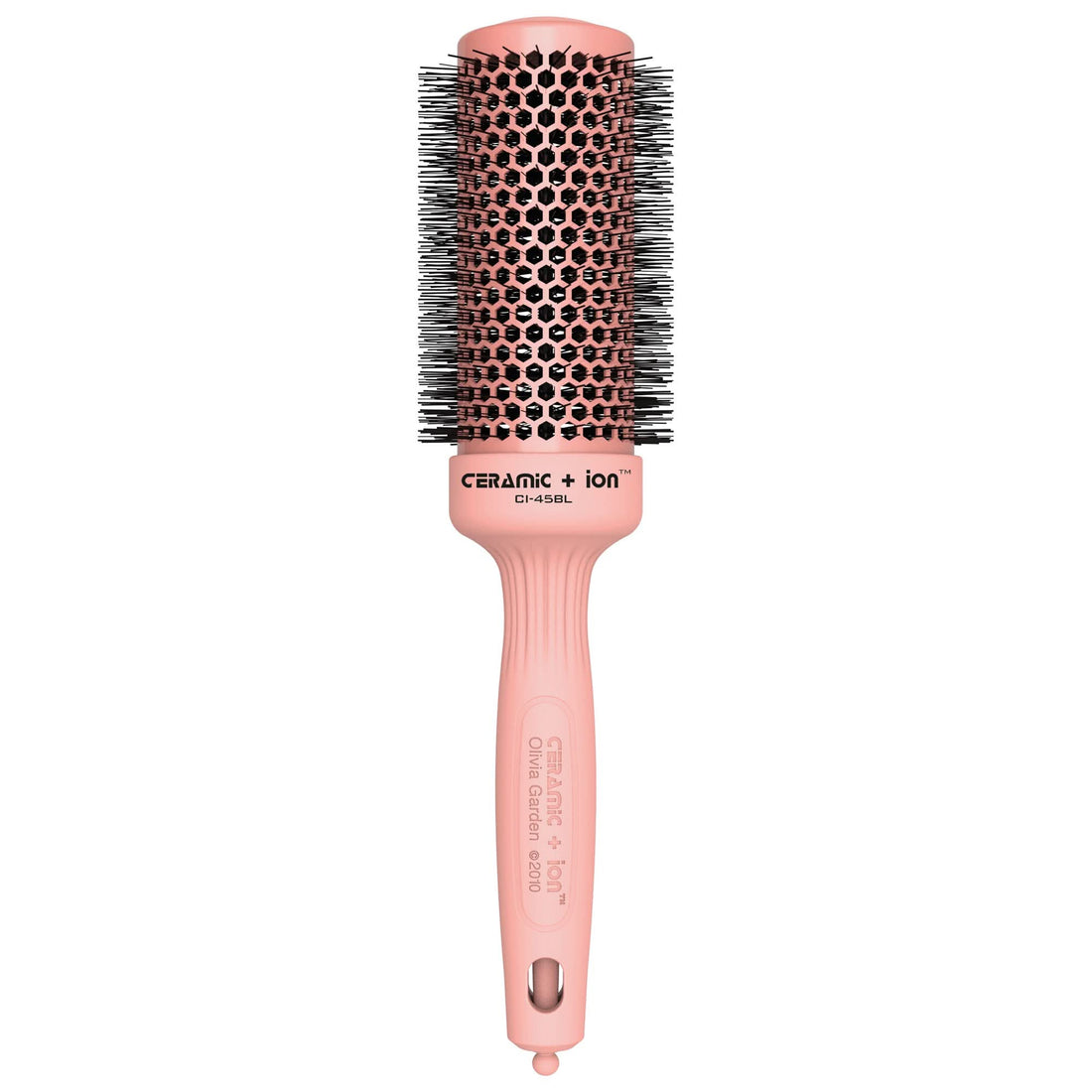 Olivia Garden Ceramic + Ion Blossom thermal hair brush with 1 3/4 inch barrel in pink and black