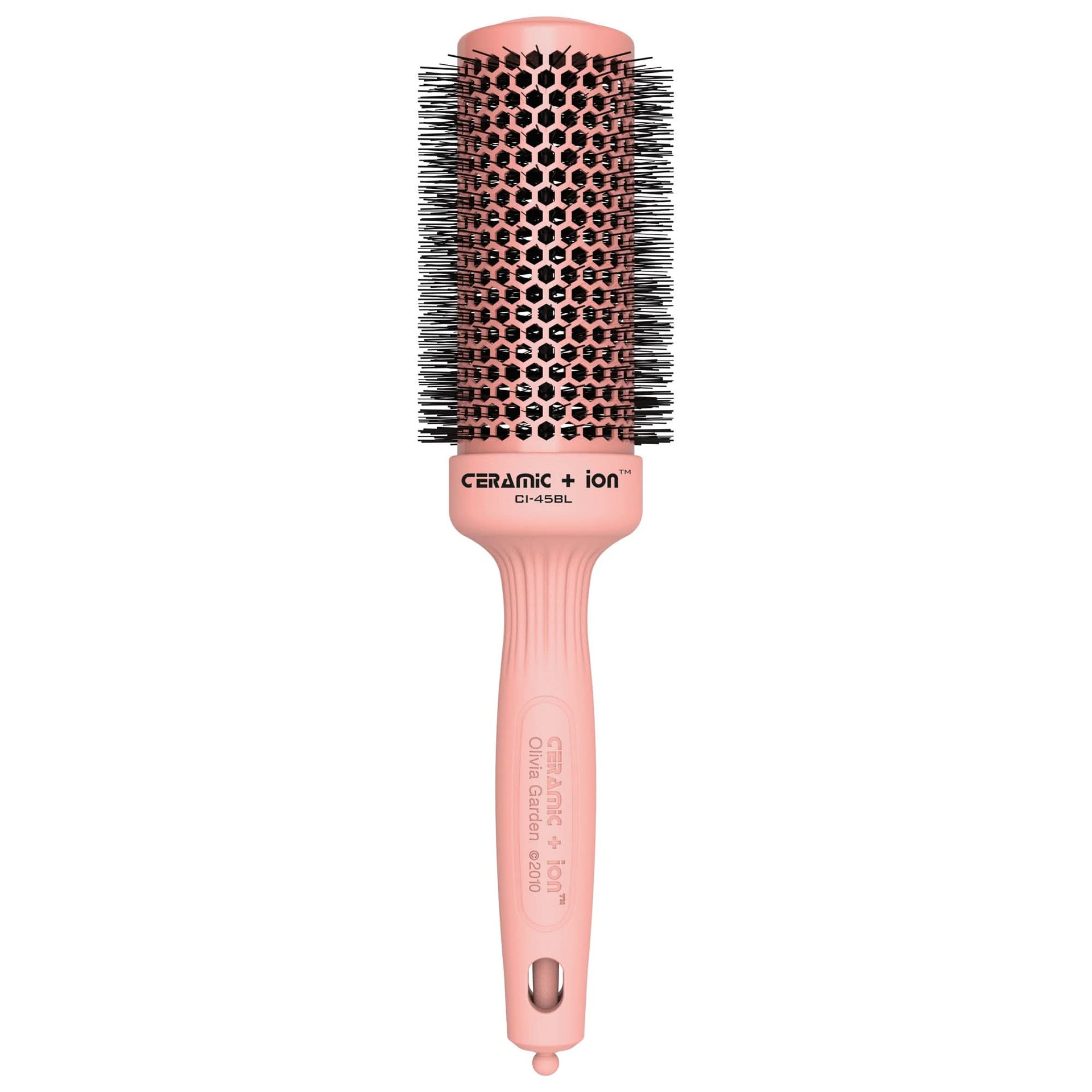 Olivia Garden Ceramic + Ion Blossom thermal hair brush with 1 3/4 inch barrel in pink and black