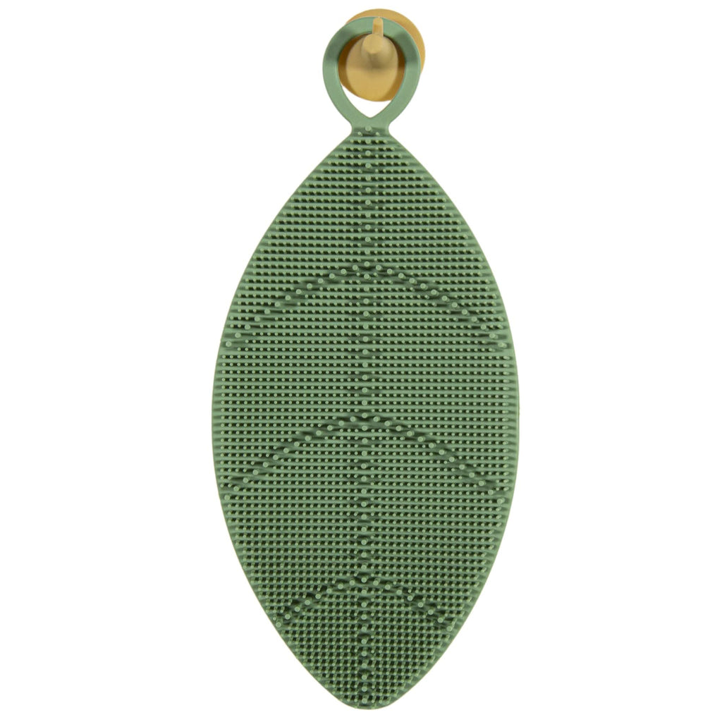 Green Silicone Body Scrubber for Minimalist Eco-Friendly Bathing