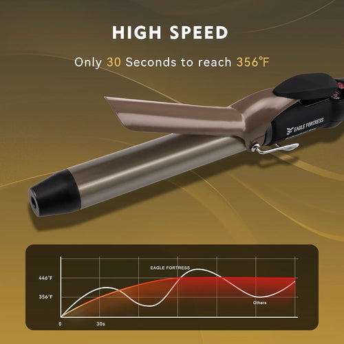 1" Ceramic Curling Wand - Professional Hair Styling Tool Black