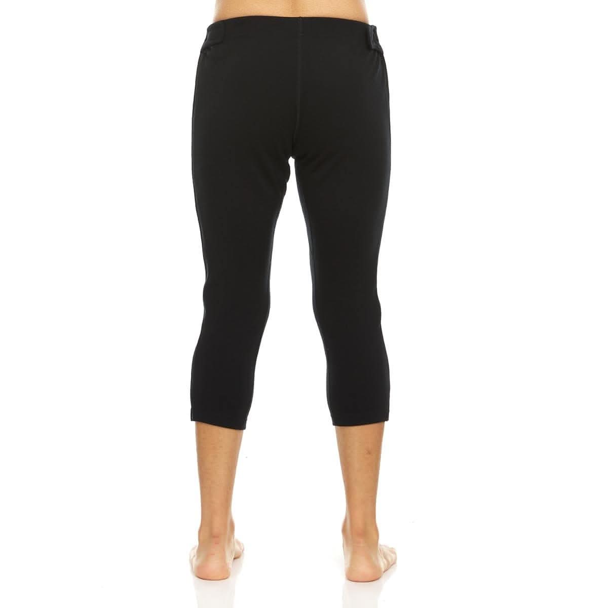 Heavyweight Merino Wool 3/4 Zip-Off Bottoms in Solid Black