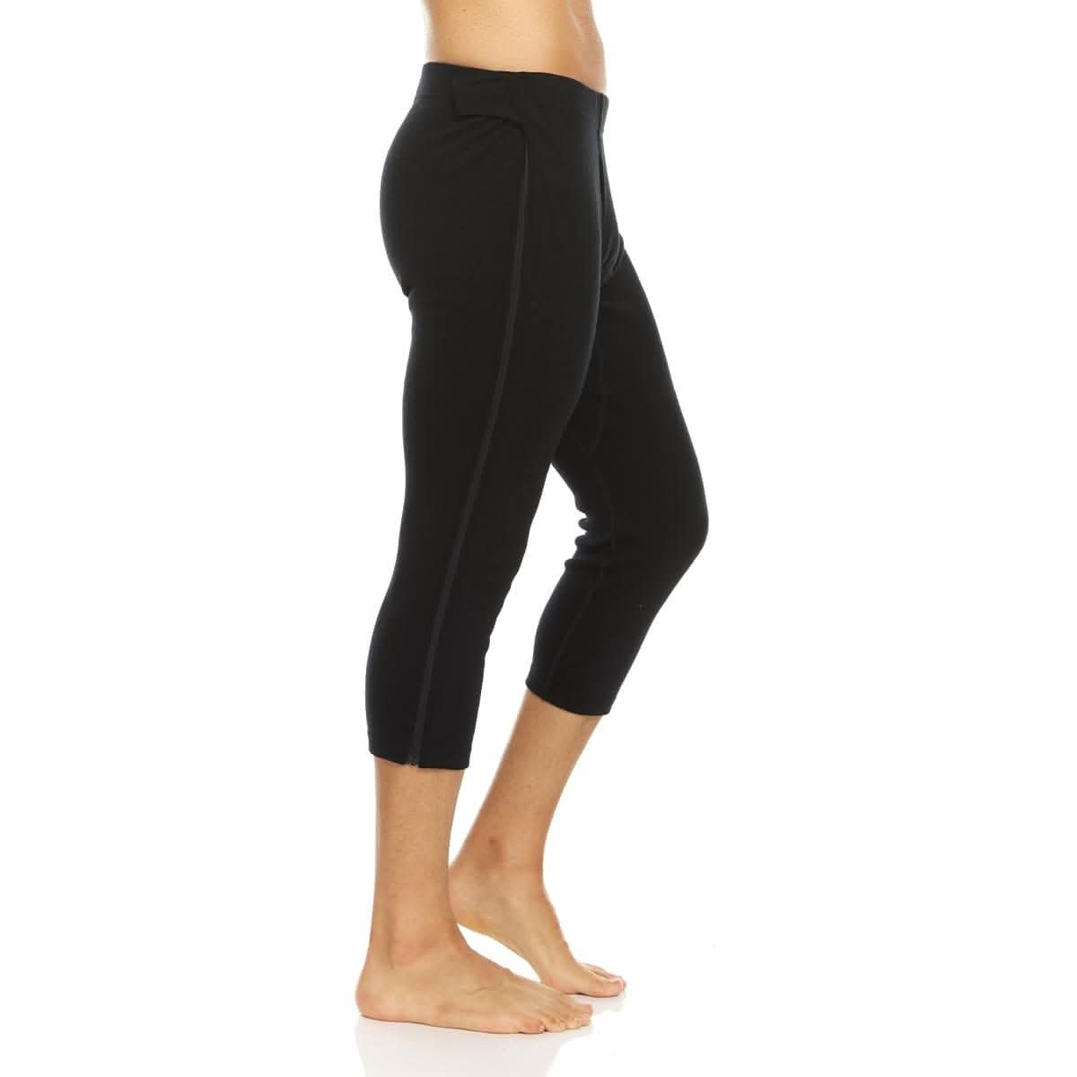 Heavyweight Merino Wool 3/4 Zip-Off Bottoms in Solid Black