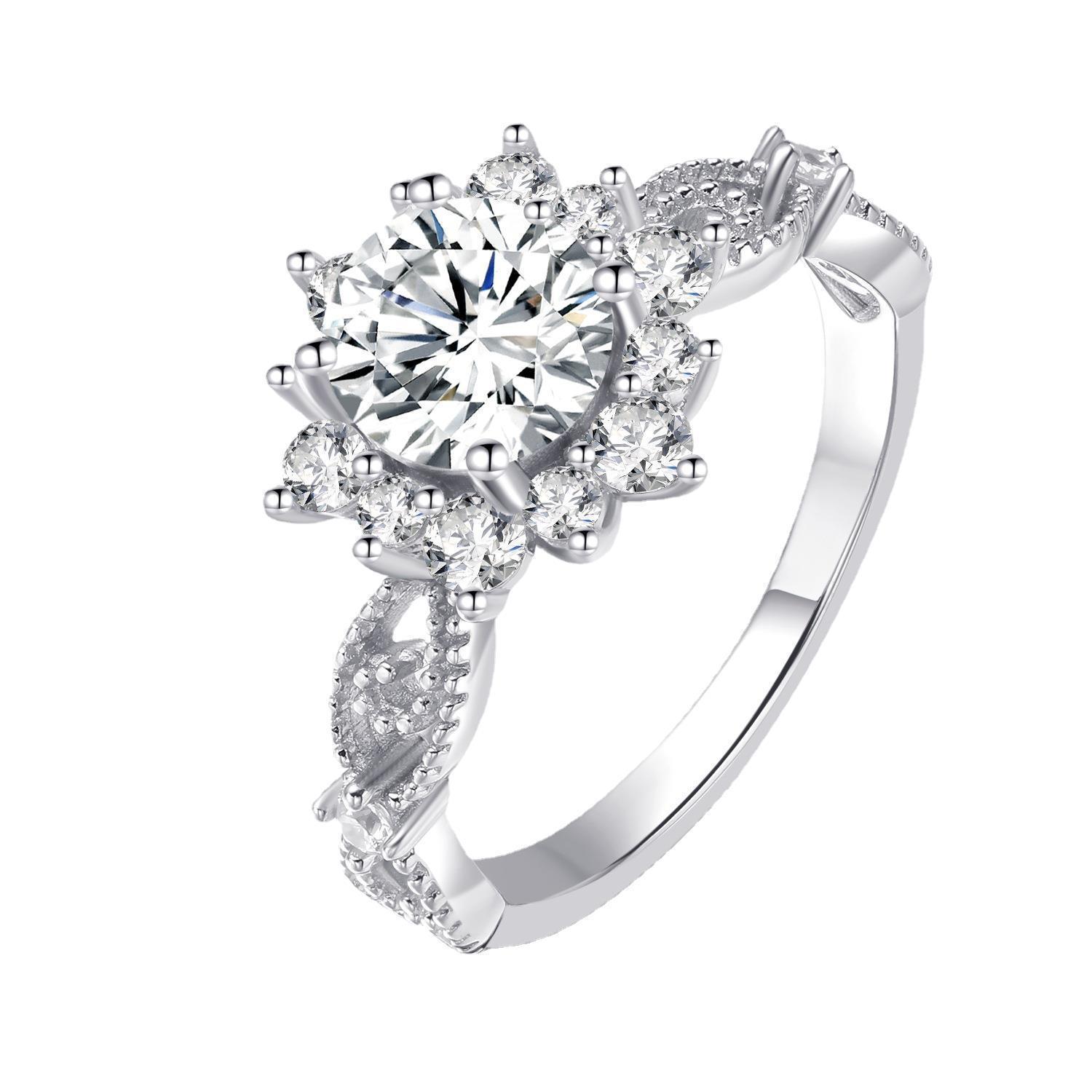 Elegant U-Shaped Copper Ring with Brilliant Round Zircon Inlay