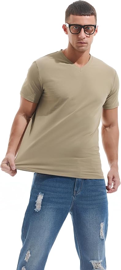 Men’s Modern Fitted V-Neck T-Shirt Premium Comfort Undershirt