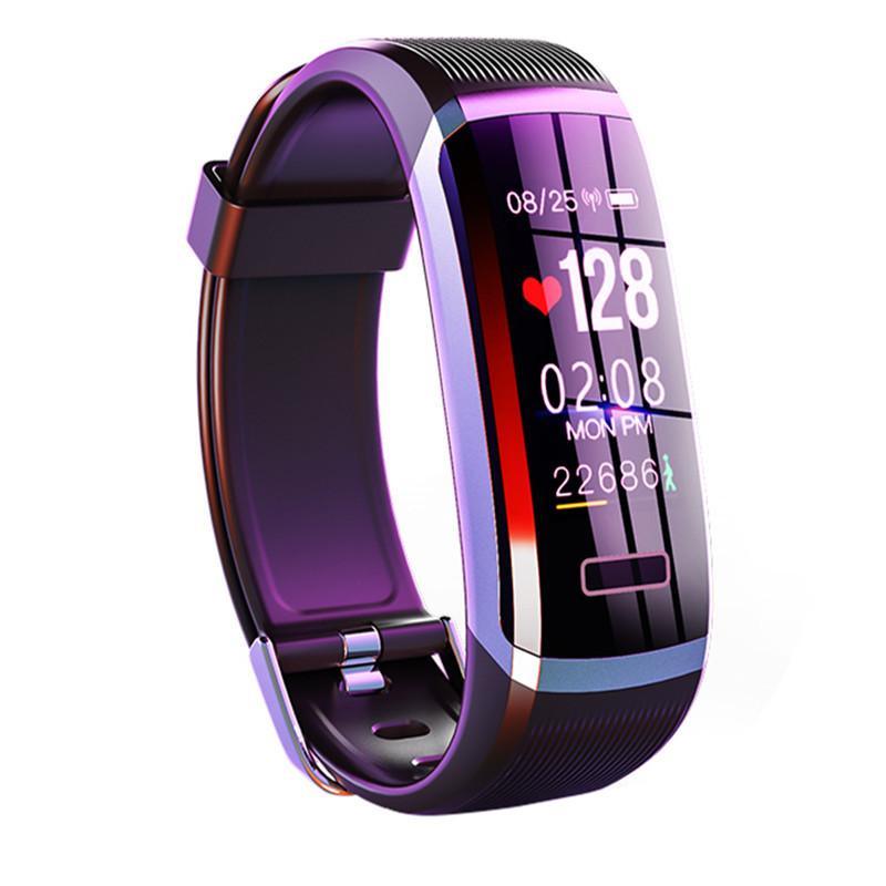 Luxury metal bracelet style smartwatch in black and pink