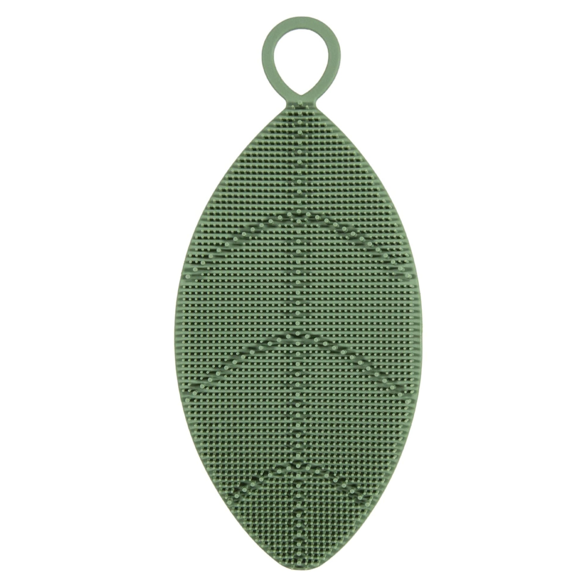Green Silicone Body Scrubber for Minimalist Eco-Friendly Bathing