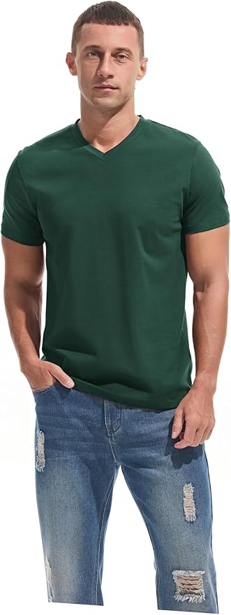 Men’s Modern Fitted V-Neck T-Shirt Premium Comfort Undershirt