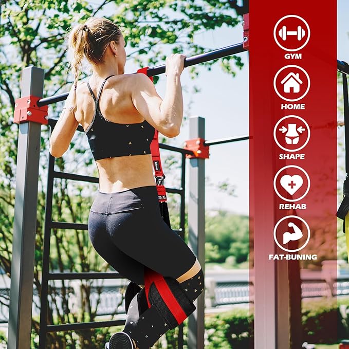 Pull Up Assistance Bands, Adjustable Heavy Duty Resistance Band for Pull Up, 3 Pull Up Bands, Comfortable Fabric Feet/Knee Rest, Assistance Bands for Pull-Up, Home Fitness, Body Stretching