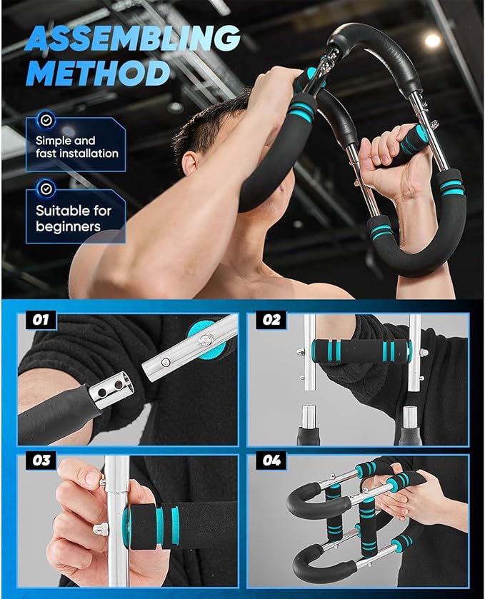 Twister Arm Exerciser,40-110lb Adjustable Chest Workout Equipment, Forearm Triceps Chest Enhanced Exercise Strengthener,Portable Detachable Upper Body Fitness Machine for Home and Gym