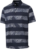 Men's Ironwave Fitness striped performance short sleeve golf polo shirt