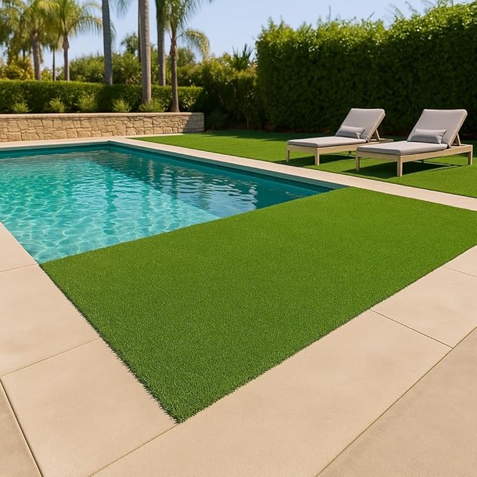 Ottomanson Artificial Turf Golf Hitting Mat 6'6" x 14' Indoor/Outdoor Waterproof Synthetic Fake Grass for Putting Practice Baseball Football Sports Gym Backyard, Custom Size 2' up to 30'