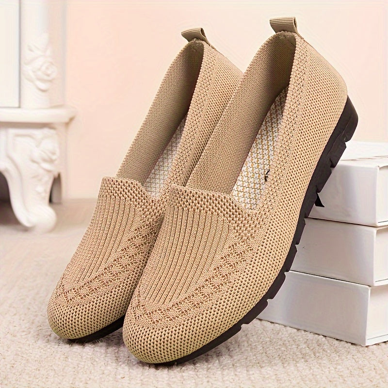 Women's Knit Slip-On Loafers Lightweight Breathable Casual Shoes - Image 36