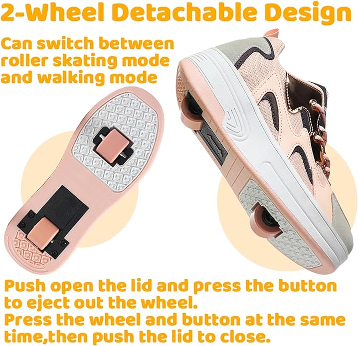 Wooowyet Roller Skate Shoes for Kids Boys Girls Rechargealbe Wheels Sneakers Fashion Roller Wheeled