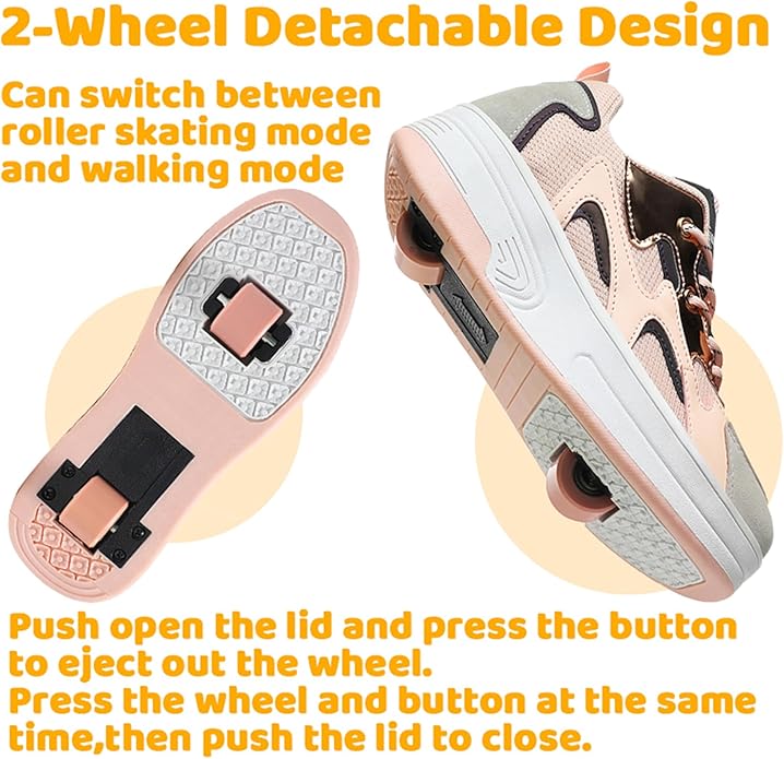 Wooowyet Roller Skate Shoes for Kids Boys Girls Rechargealbe Wheels Sneakers Fashion Roller Wheeled