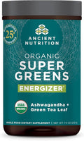 Organic SuperGreens Energizer Powder with Probiotics and B12 by Ancient Nutrition, Made from Real Fruits, Vegetables and Herbs, for Digestive, Detoxification and Energy Support, 25 Servings