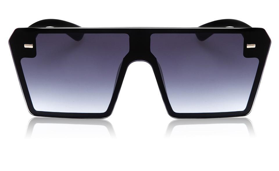 Oversized Square Gradient Sunglasses with UV400 Protection