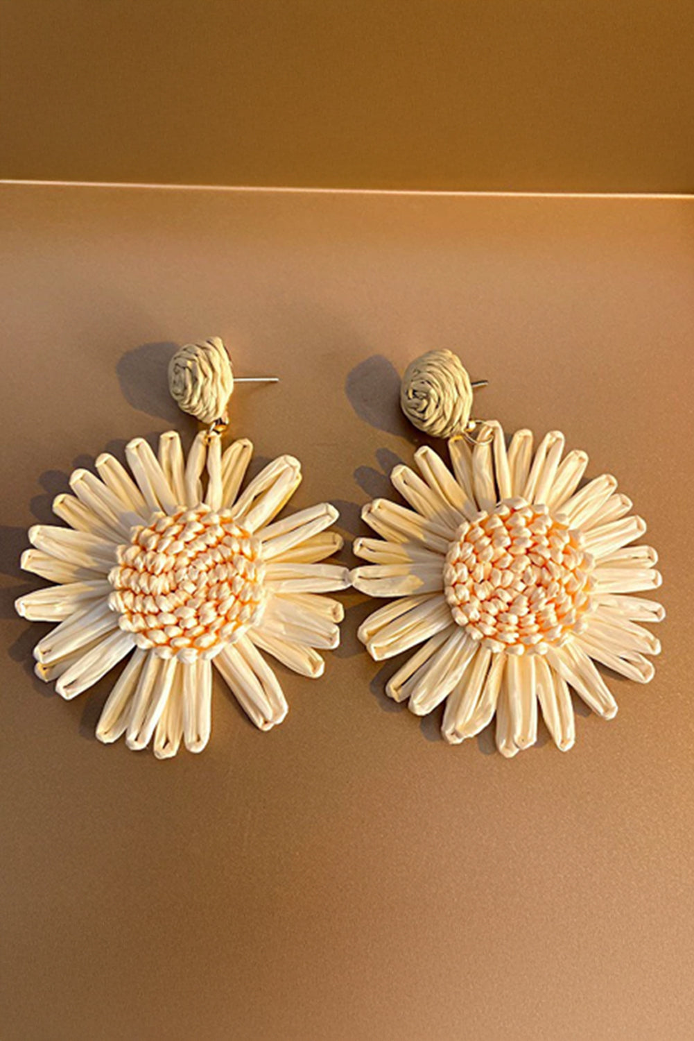 White Boho Flower Drop Earrings | Lightweight Floral Design