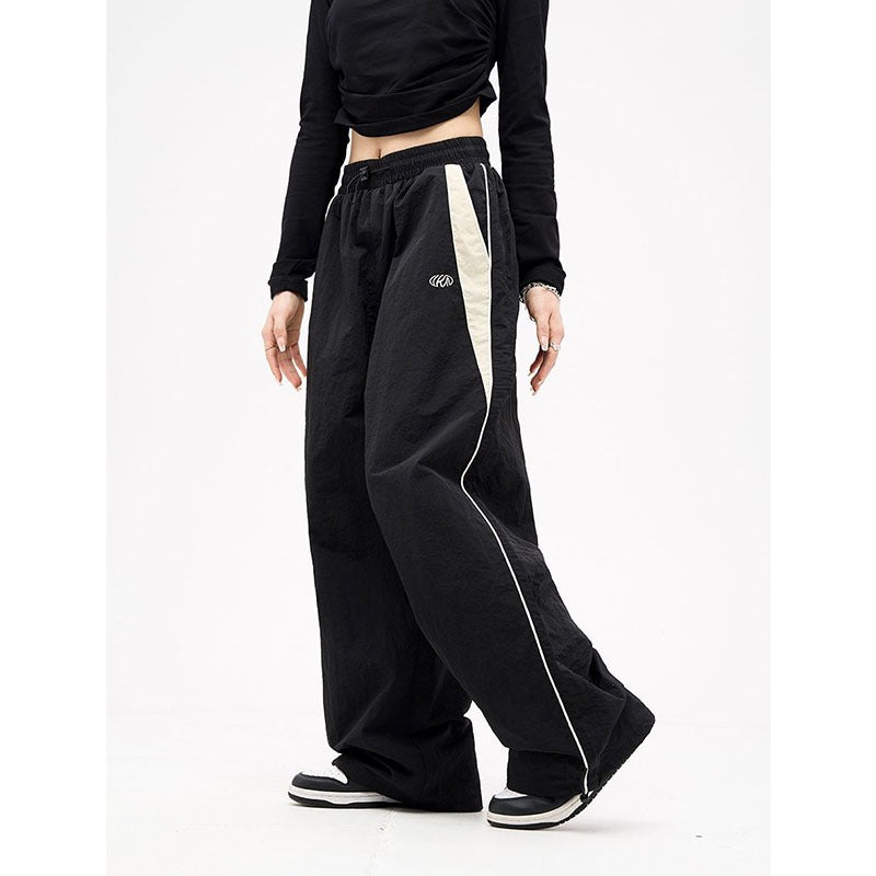 Women's Harajuku Style Loose Wide Leg Track Pants with Stripe - Image 4