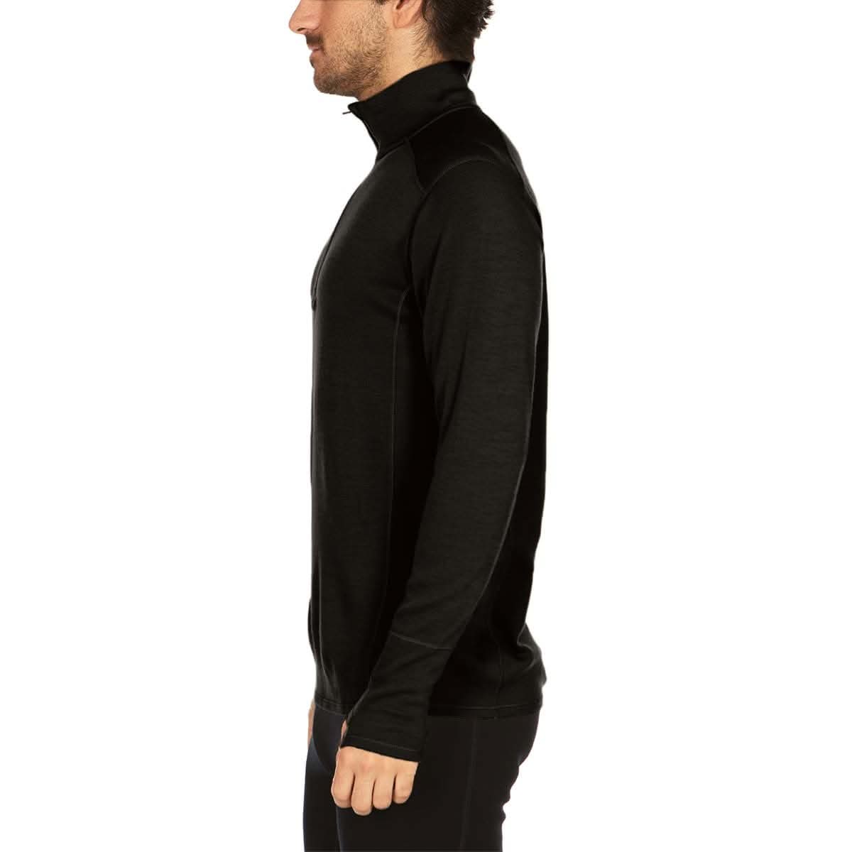 Men's Midweight Merino Wool 1/4 Zip Pullover - Grey, Green, Orange