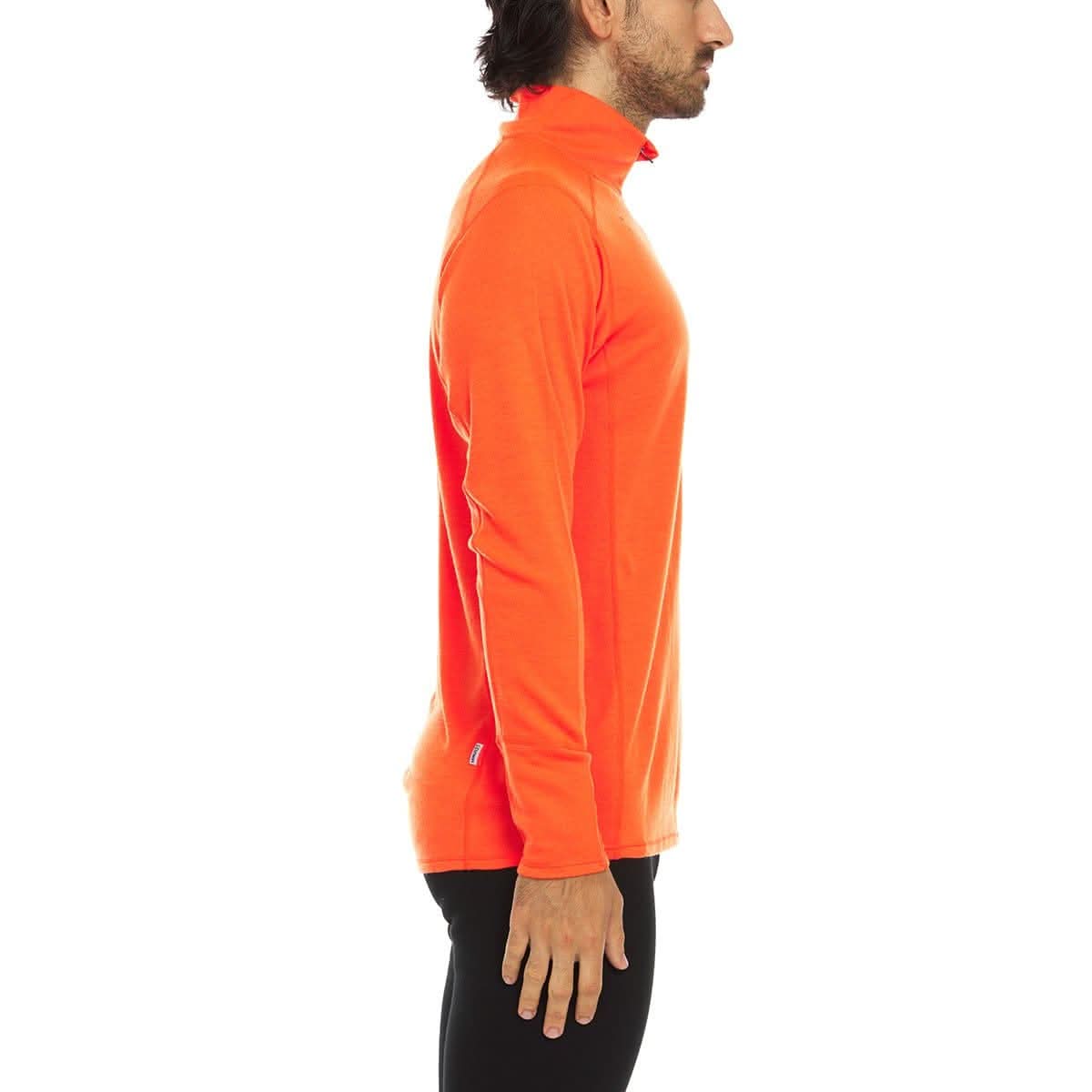 Men's Midweight Merino Wool 1/4 Zip Pullover - Grey, Green, Orange