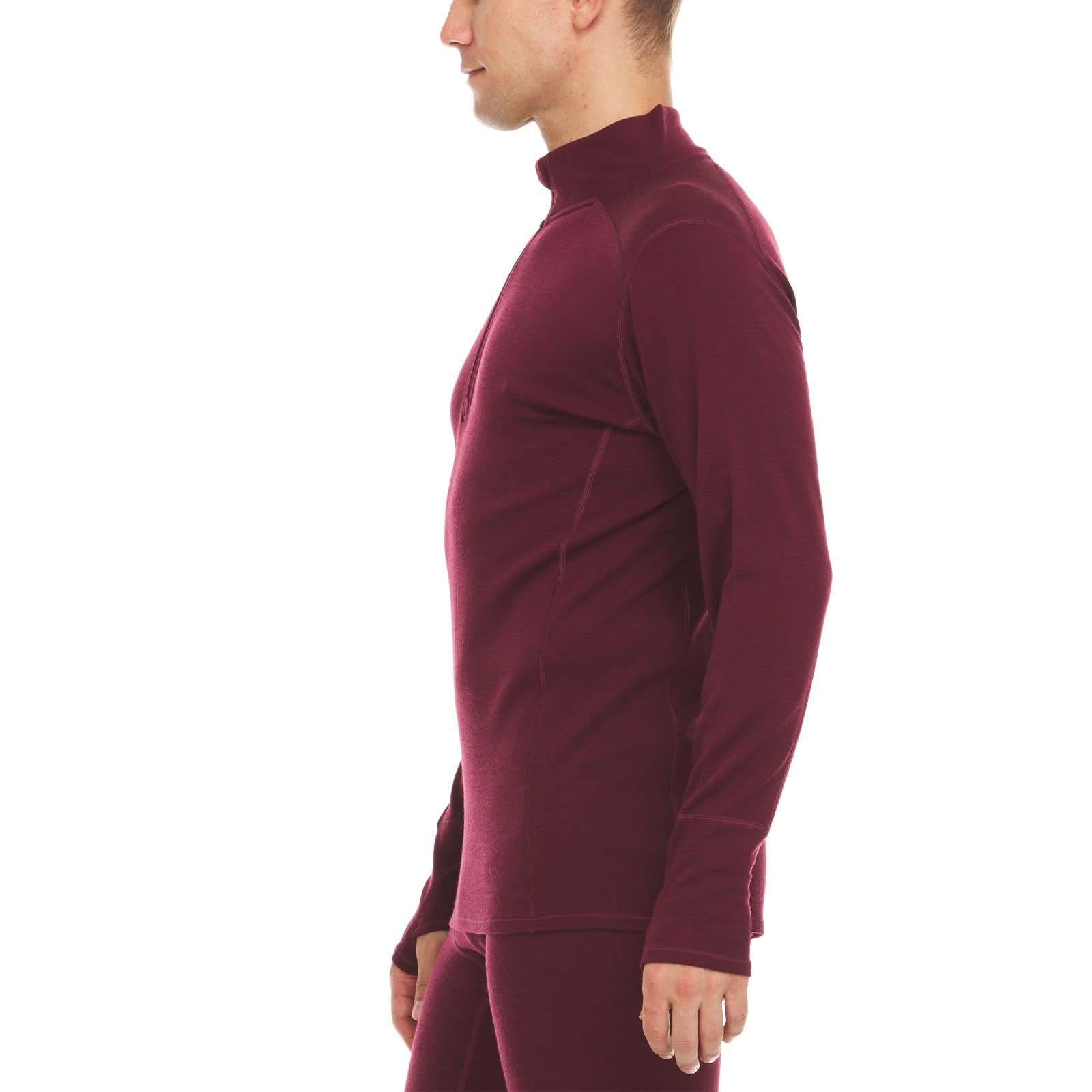 Men's Midweight Merino Wool 1/4 Zip Pullover - Grey, Green, Orange