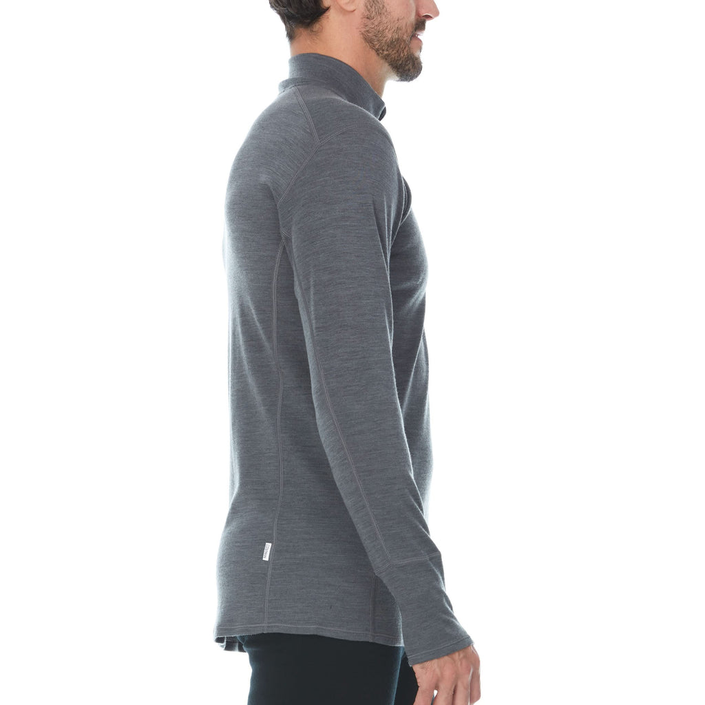 Men's Midweight Merino Wool 1/4 Zip Pullover - Grey, Green, Orange