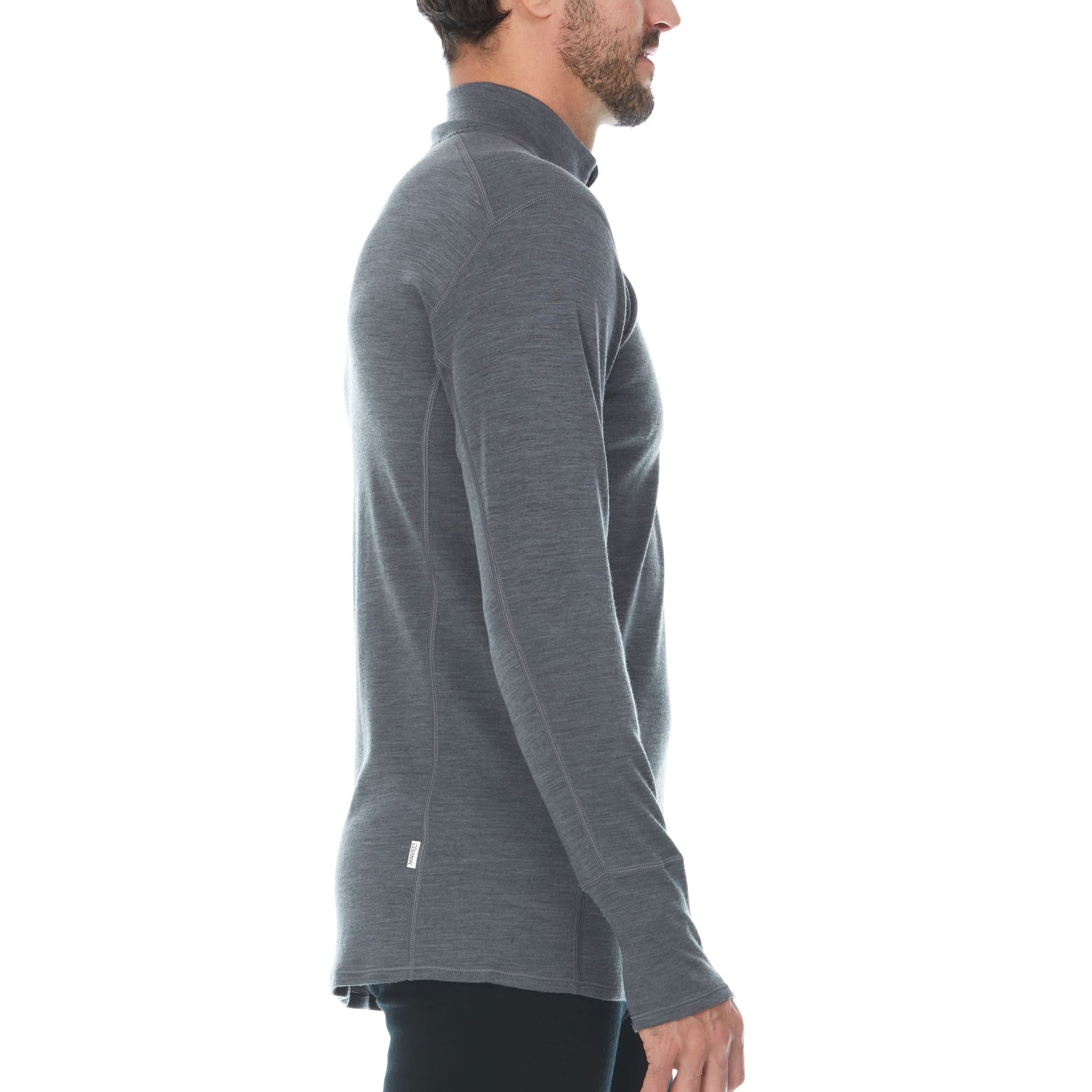 Men's Midweight Merino Wool 1/4 Zip Pullover - Grey, Green, Orange