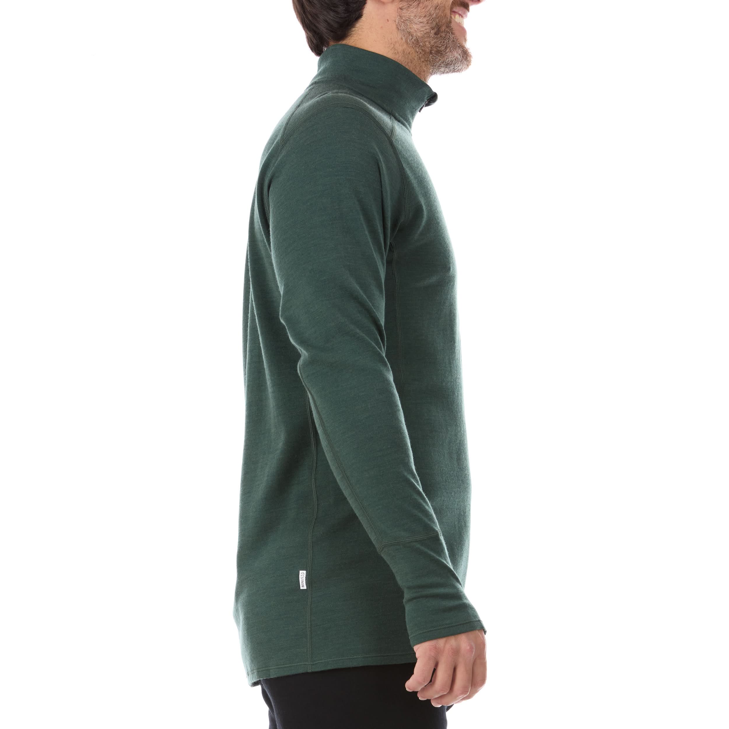 Men's Midweight Merino Wool 1/4 Zip Pullover - Grey, Green, Orange