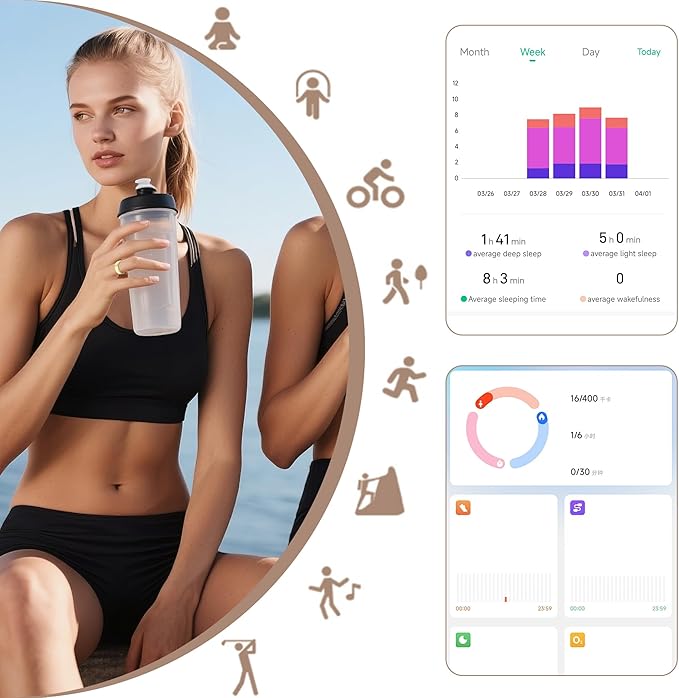 Smart Ring for Men Women with Black Charging Box, Bluetooth, Health Ring , IP68 Waterproof, Fitness Ring Tracks Heart Rate/Sleep/Steps/Sports Activities/Blood Oxygen,non-subscription app (Gold, 13)