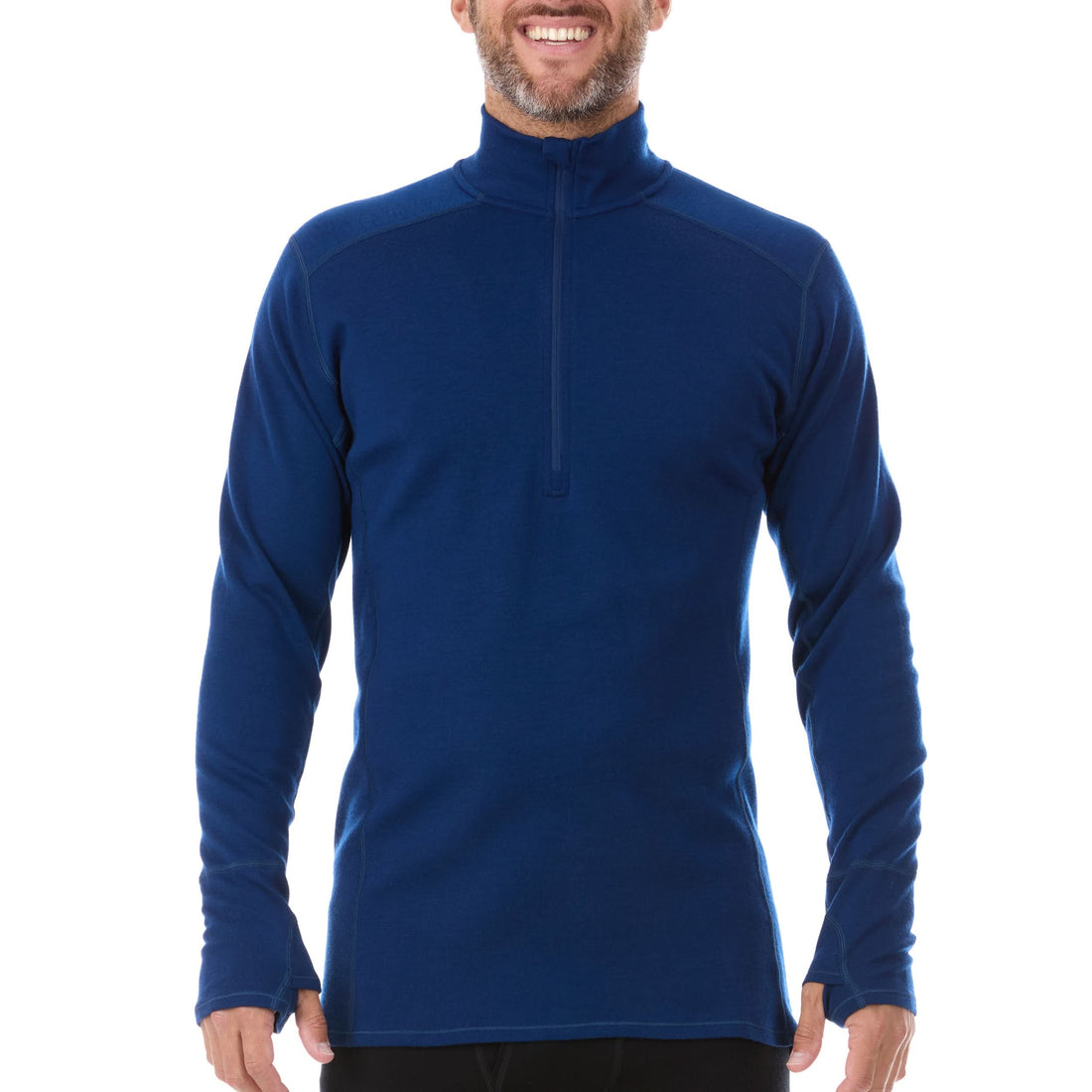 Men's Midweight Merino Wool 1/4 Zip Pullover - Grey, Green, Orange