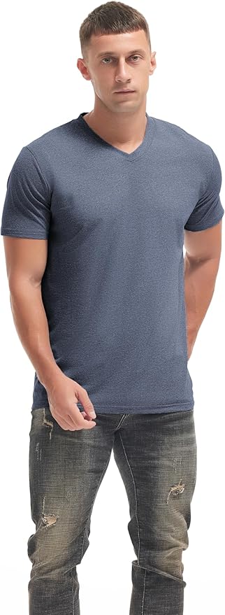 Men’s Modern Fitted V-Neck T-Shirt Premium Comfort Undershirt