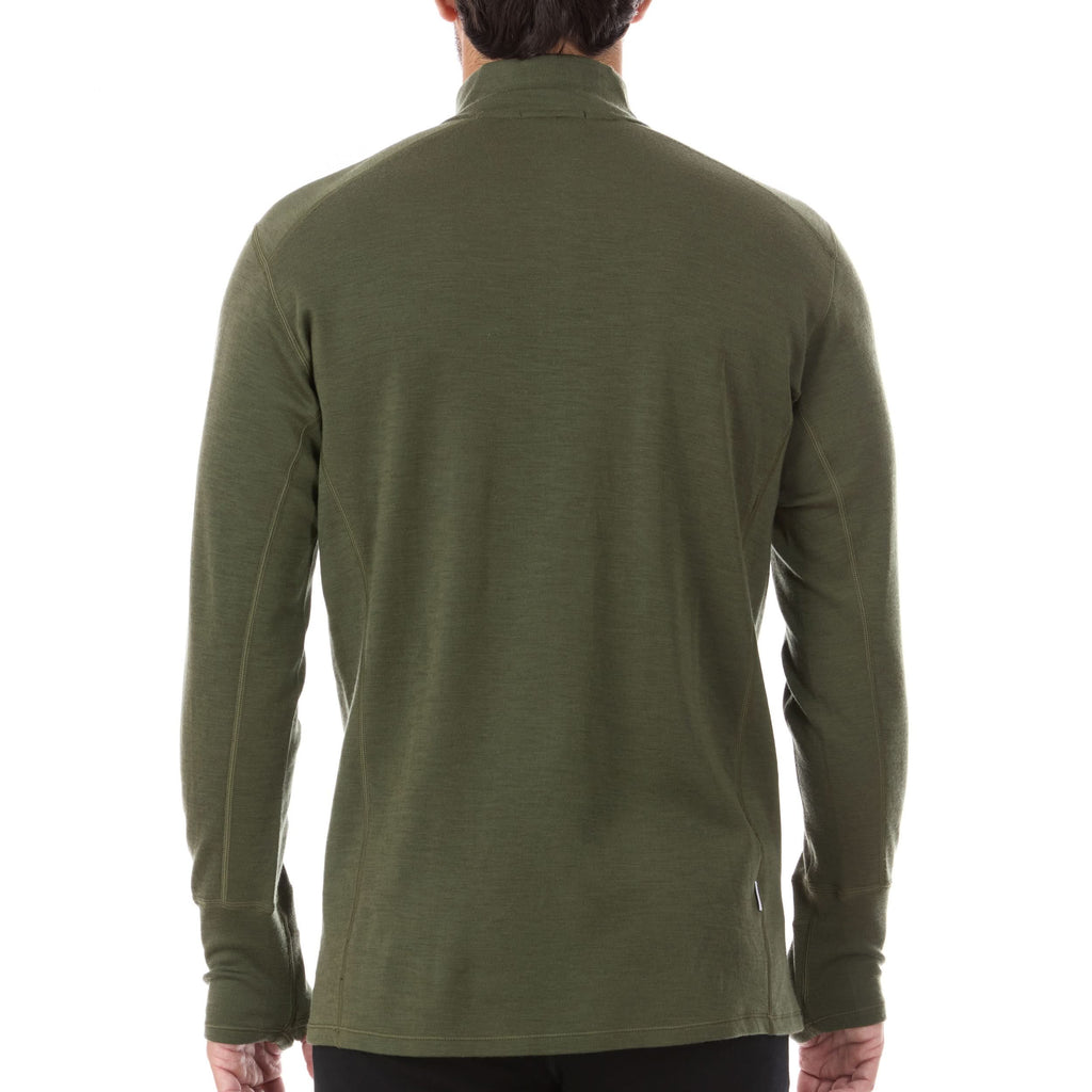 Men's Midweight Merino Wool 1/4 Zip Pullover - Grey, Green, Orange
