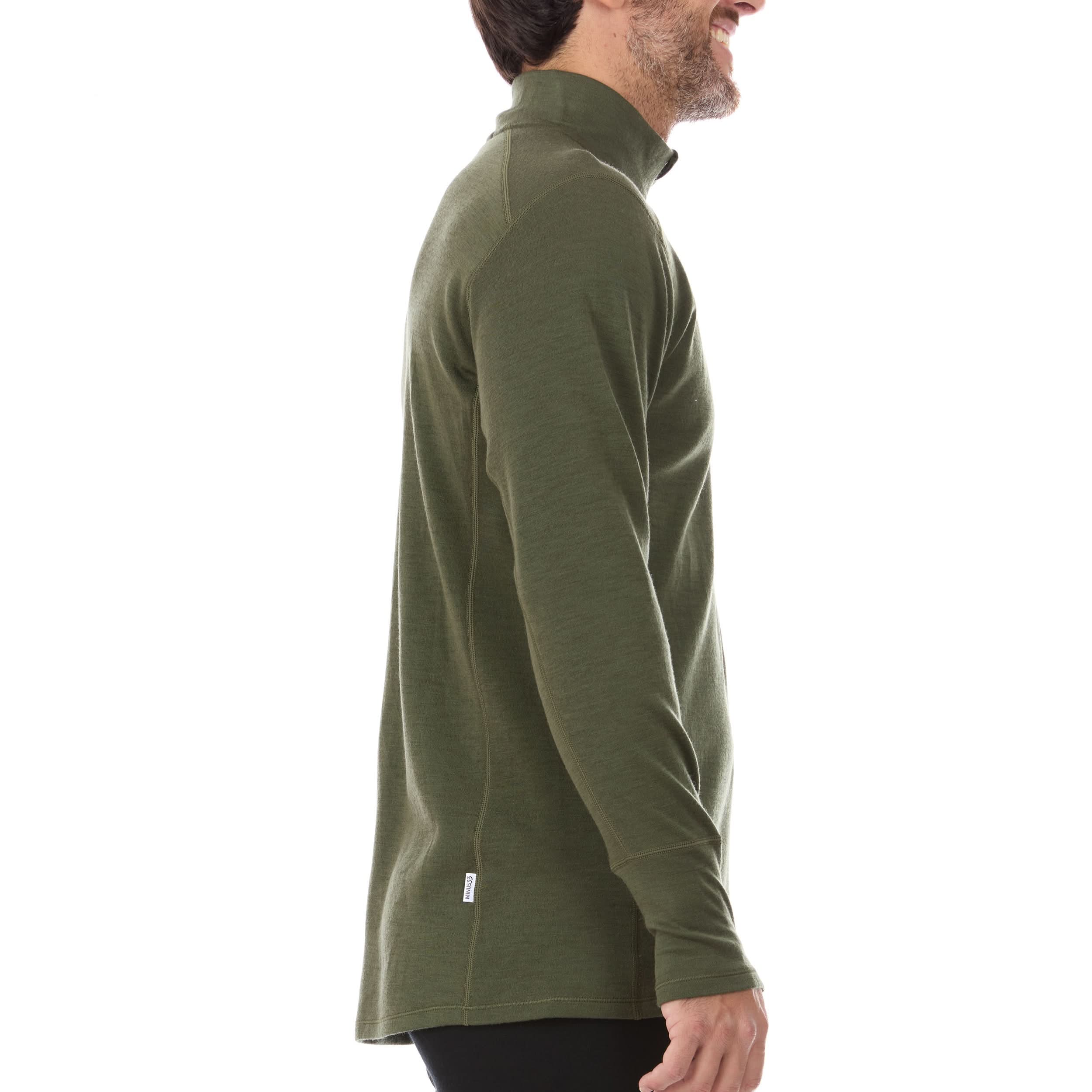 Men's Midweight Merino Wool 1/4 Zip Pullover - Grey, Green, Orange