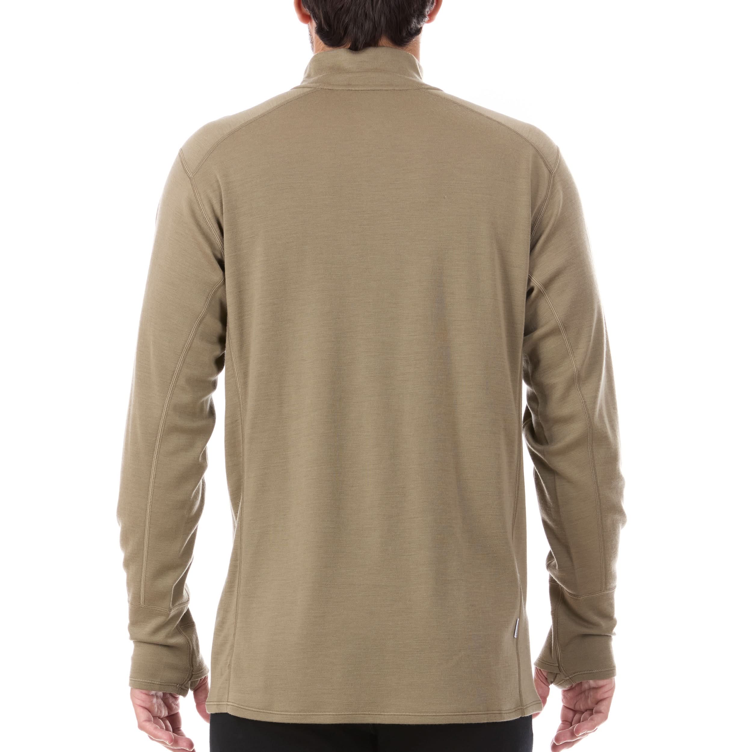 Men's Midweight Merino Wool 1/4 Zip Pullover - Grey, Green, Orange