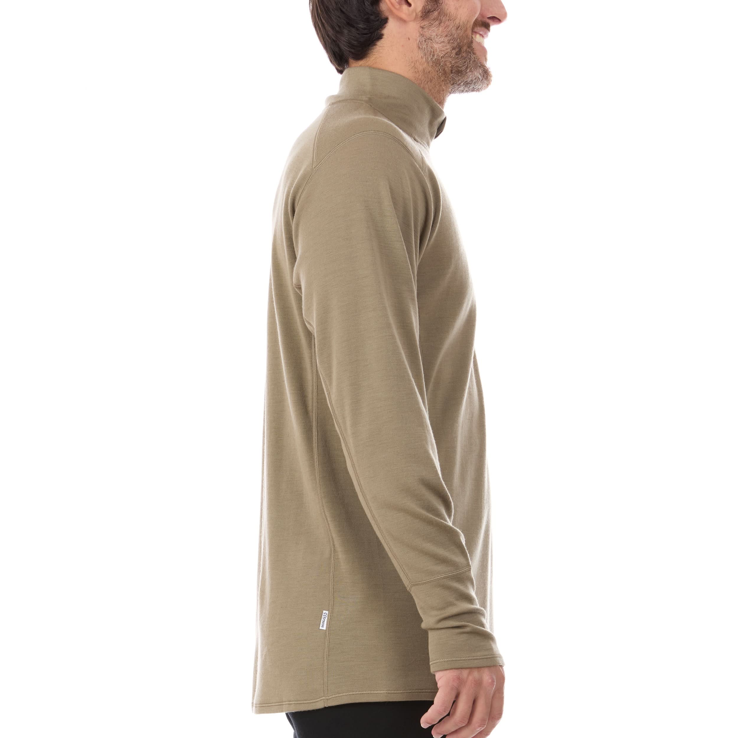 Men's Midweight Merino Wool 1/4 Zip Pullover - Grey, Green, Orange
