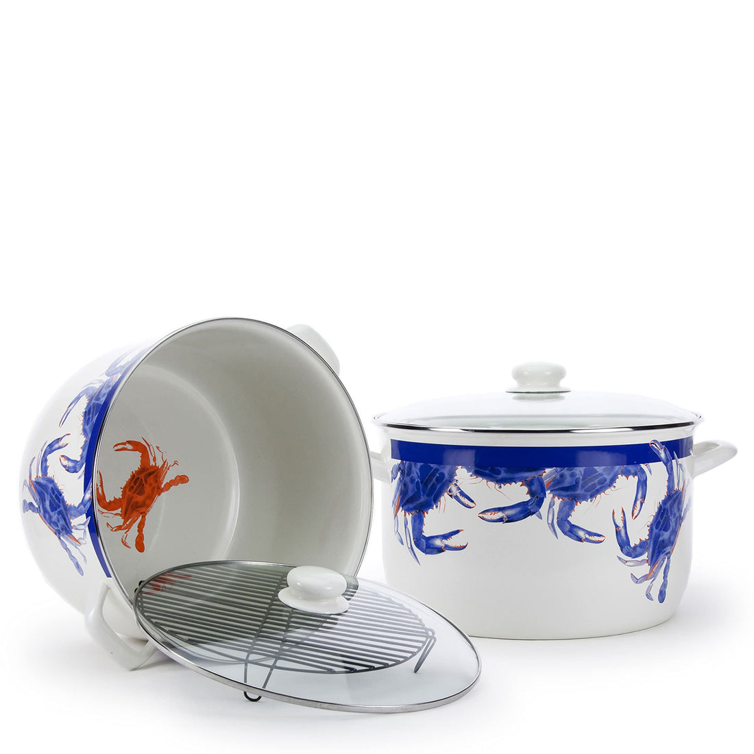 18qt Enamelware Stock Pot with Stainless Steel Trim