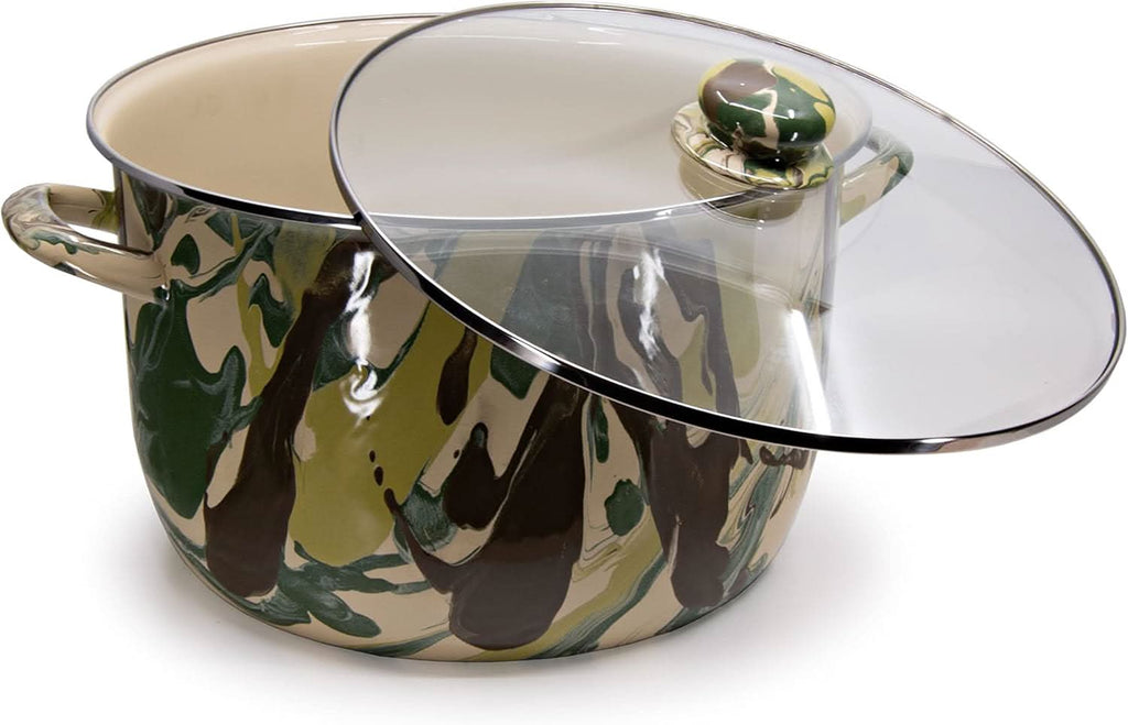 18 Quart Enamelware Stock Pot - Durable Camouflage Cookware