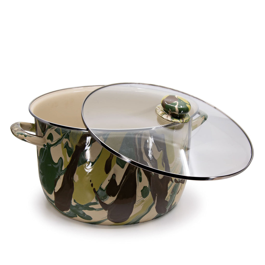18qt Enamelware Stock Pot with Stainless Steel Trim