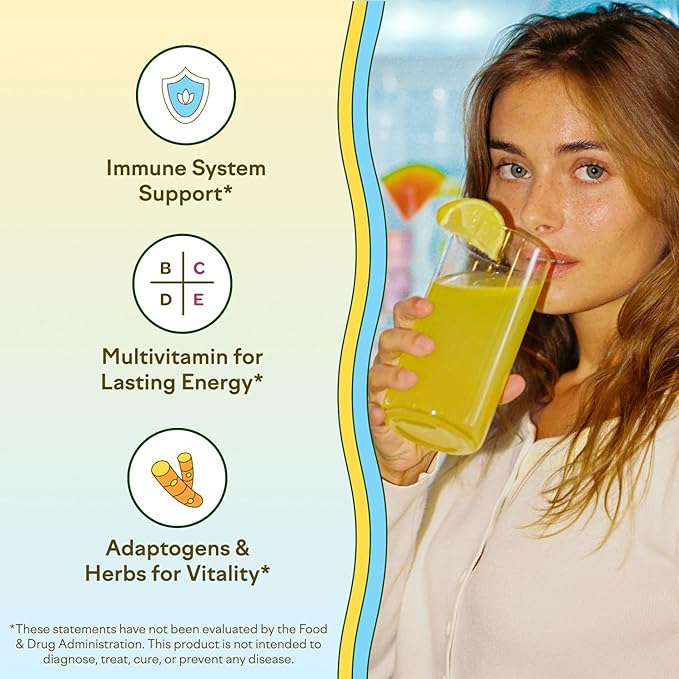 Feel Goods Immunity Icon, Zero Sugar, Vitamin C, A, B, D, E & Zinc, Organic Elderberry, Ashwagandha, Drink Mix Powder, Vegan, Non GMO, Caffeine & Gluten Free | Wild Berry, 15 Count
