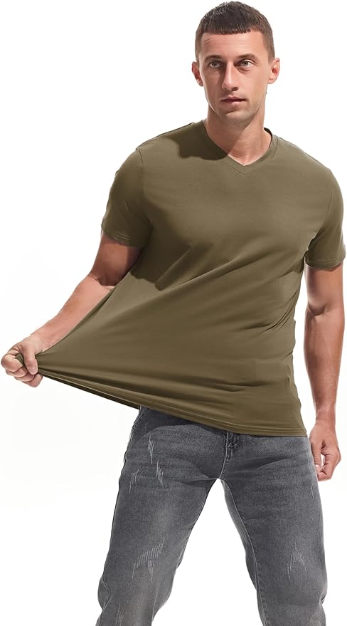 Men’s Modern Fitted V-Neck T-Shirt Premium Comfort Undershirt