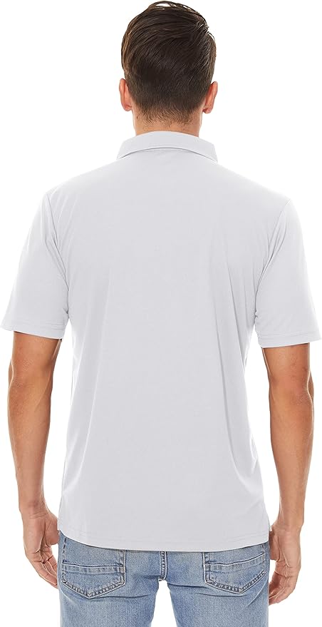 Men's Quick Dry Polo Shirt Moisture Wicking Performance Golf Shirt