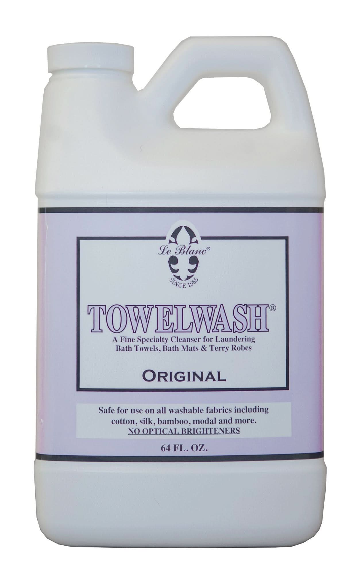 Bottle of Le Blanc Original Towel Wash 64 oz laundry detergent